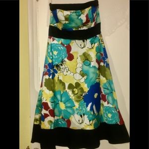 New Jonathan Martin Floral Strapless Dress 12
